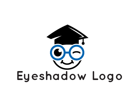 face with spectacles wearing graduating hat