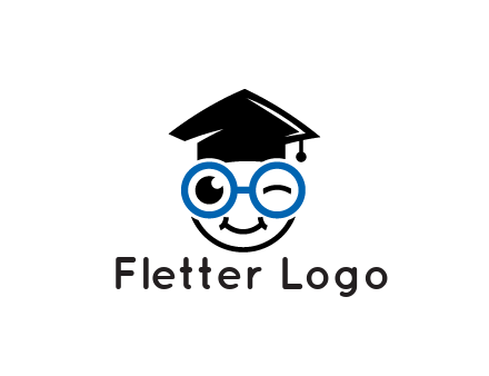 face with spectacles wearing graduating hat