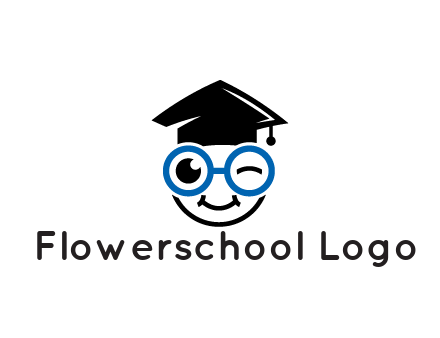 face with spectacles wearing graduating hat
