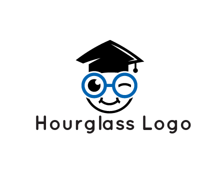 face with spectacles wearing graduating hat