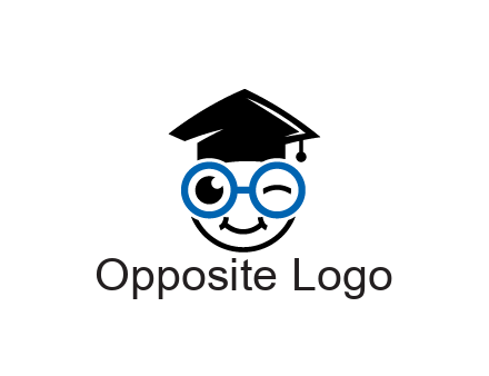 face with spectacles wearing graduating hat