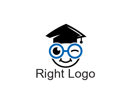 face with spectacles wearing graduating hat