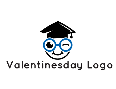 face with spectacles wearing graduating hat