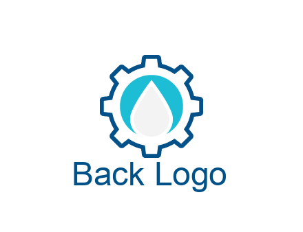 negative spacing water droplet in circle in line art gear
