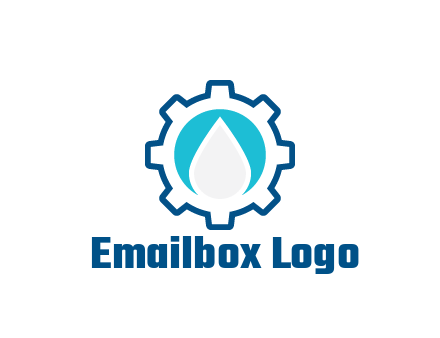 negative spacing water droplet in circle in line art gear