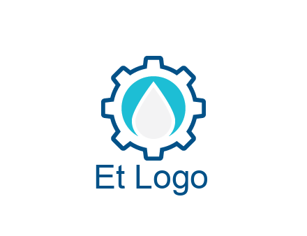negative spacing water droplet in circle in line art gear