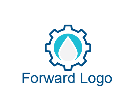 negative spacing water droplet in circle in line art gear