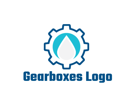 negative spacing water droplet in circle in line art gear