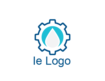 negative spacing water droplet in circle in line art gear