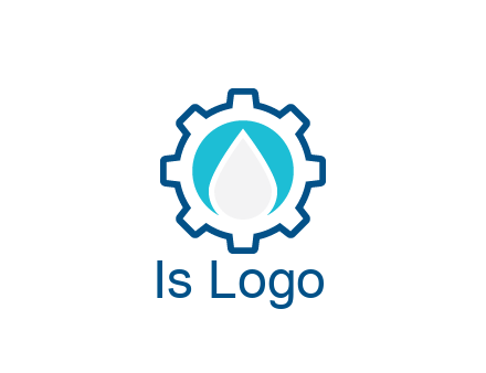 negative spacing water droplet in circle in line art gear