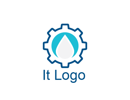 negative spacing water droplet in circle in line art gear
