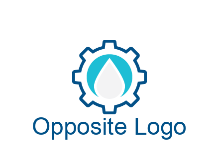 negative spacing water droplet in circle in line art gear