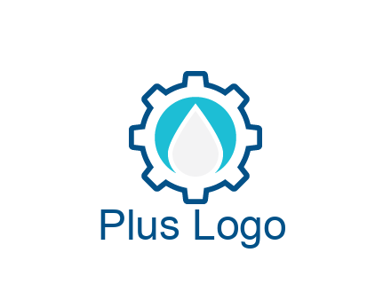negative spacing water droplet in circle in line art gear