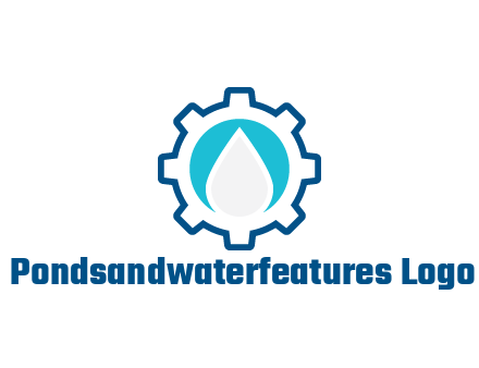 negative spacing water droplet in circle in line art gear