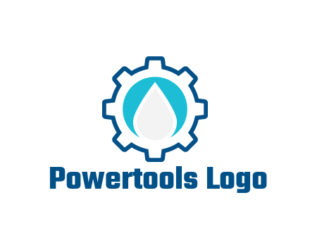negative spacing water droplet in circle in line art gear