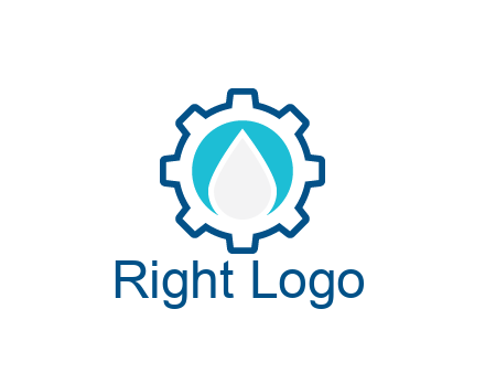 negative spacing water droplet in circle in line art gear