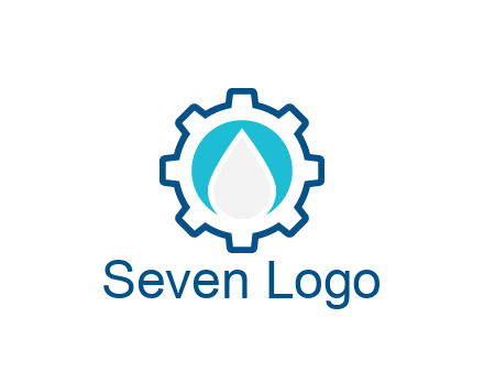 negative spacing water droplet in circle in line art gear