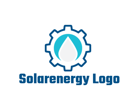negative spacing water droplet in circle in line art gear