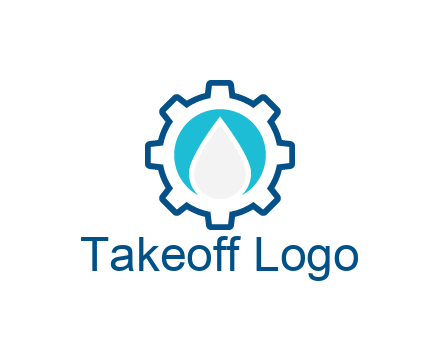negative spacing water droplet in circle in line art gear