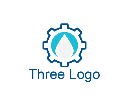 negative spacing water droplet in circle in line art gear