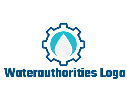 negative spacing water droplet in circle in line art gear