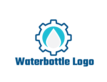negative spacing water droplet in circle in line art gear