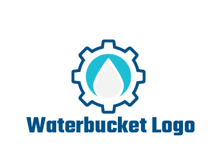 negative spacing water droplet in circle in line art gear