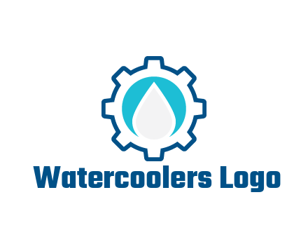 negative spacing water droplet in circle in line art gear