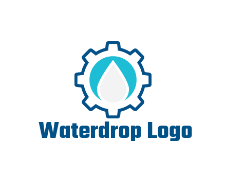 negative spacing water droplet in circle in line art gear