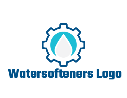 negative spacing water droplet in circle in line art gear