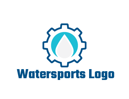 negative spacing water droplet in circle in line art gear
