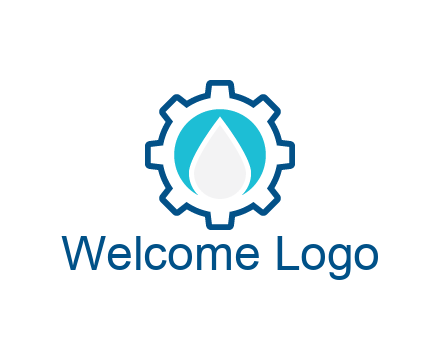 negative spacing water droplet in circle in line art gear