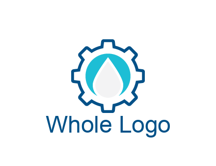 negative spacing water droplet in circle in line art gear
