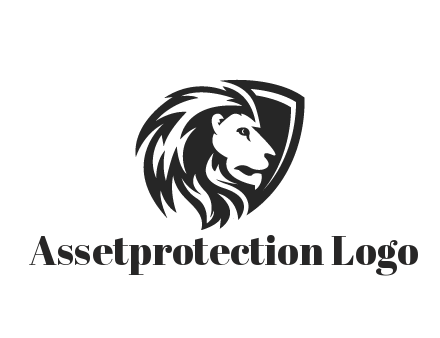 shield behind lion head
