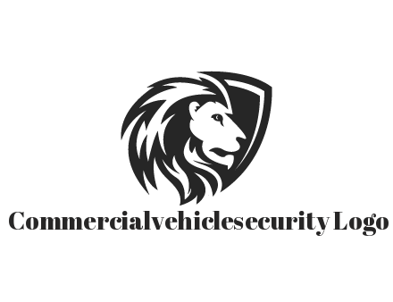 shield behind lion head