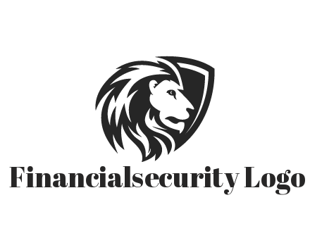 shield behind lion head