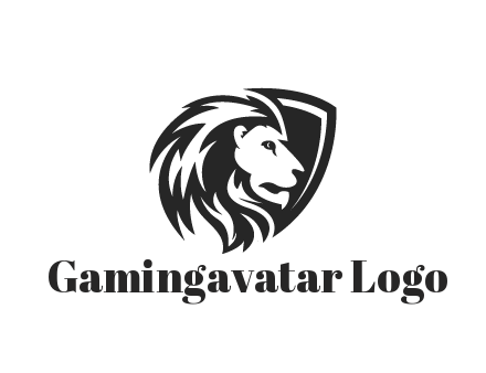 shield behind lion head