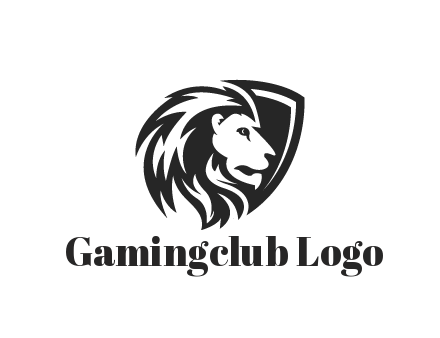 shield behind lion head