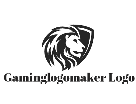 shield behind lion head