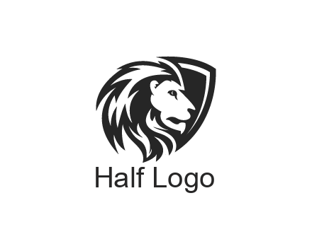 shield behind lion head