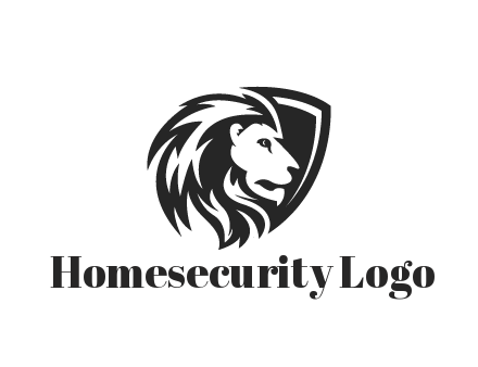 shield behind lion head