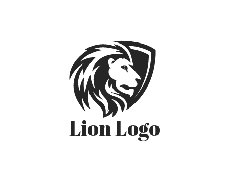 shield behind lion head