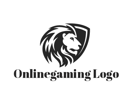 shield behind lion head