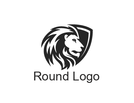 shield behind lion head
