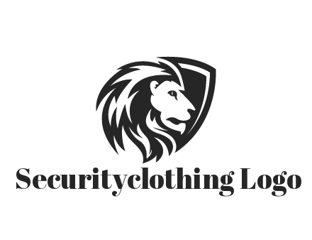 shield behind lion head