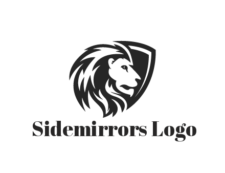 shield behind lion head