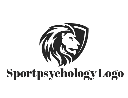 shield behind lion head