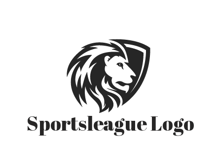 shield behind lion head