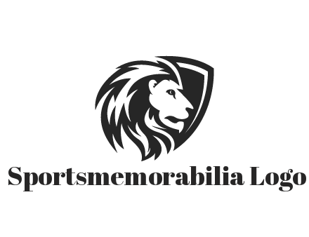 shield behind lion head