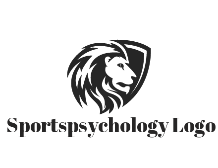 shield behind lion head